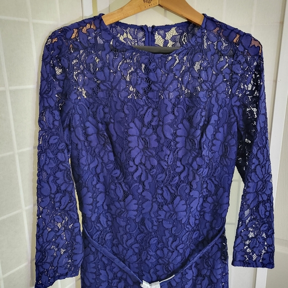 Ralph Lauren Lace Blue Dress 12 New - Picture 2 of 12